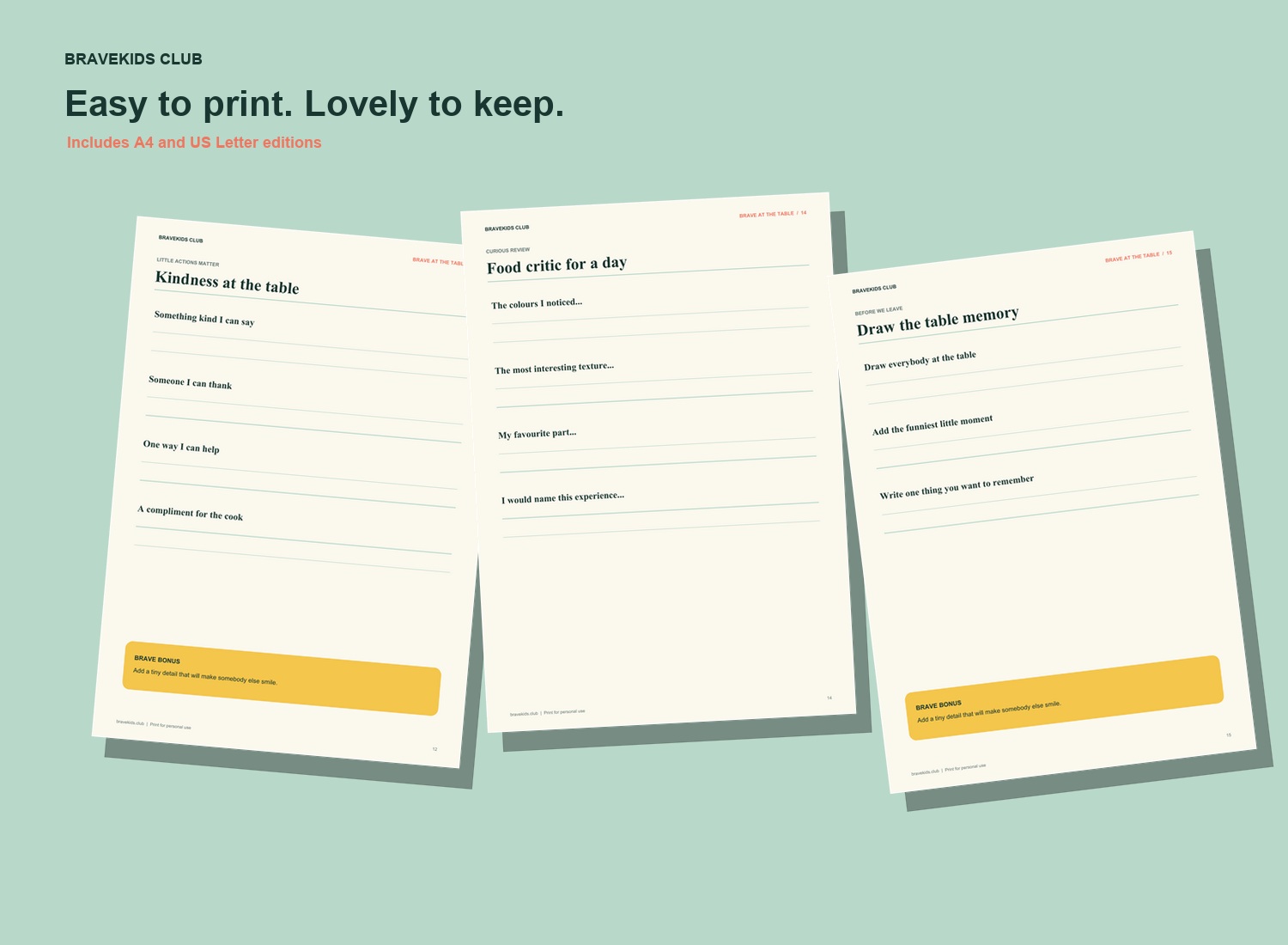 BraveKids Single-Location Commercial Licence printable preview