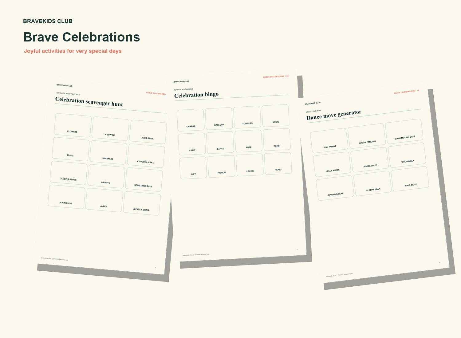 Preview of Brave Celebrations Activity Pack